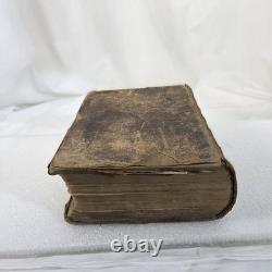 1858 Noah Webster Dictionary Merriam Springfield Leather Antique Pre-Civil War