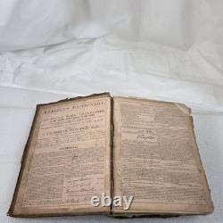 1858 Noah Webster Dictionary Merriam Springfield Leather Antique Pre-Civil War