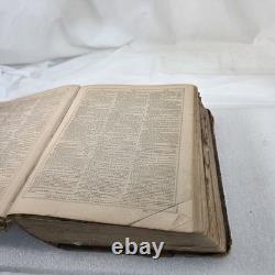 1858 Noah Webster Dictionary Merriam Springfield Leather Antique Pre-Civil War