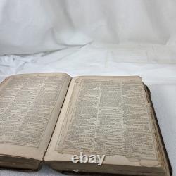 1858 Noah Webster Dictionary Merriam Springfield Leather Antique Pre-Civil War