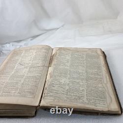 1858 Noah Webster Dictionary Merriam Springfield Leather Antique Pre-Civil War