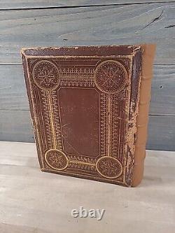 1859 HOLY BIBLE antique COLOR ILLUSTRATED butler CIVIL WAR ERA family LEATHER