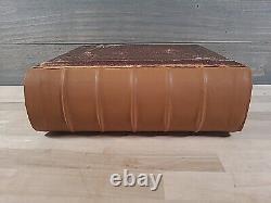 1859 HOLY BIBLE antique COLOR ILLUSTRATED butler CIVIL WAR ERA family LEATHER