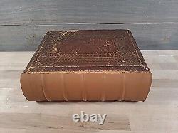 1859 HOLY BIBLE antique COLOR ILLUSTRATED butler CIVIL WAR ERA family LEATHER