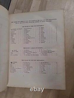 1859 HOLY BIBLE antique COLOR ILLUSTRATED butler CIVIL WAR ERA family LEATHER