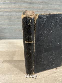 1859 NEW TESTAMENT antique CIVIL WAR ERA leather AMERICAN BIBLE SOCIETY old
