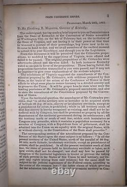 1861, 1st, REPORT OF THE KENTUCKY COMMISSIONERS, PEACE CONFERENCE, CIVIL WAR