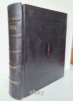 1861 BIBLE CIVIL WAR ERA FOLIO in ENGLISH antique