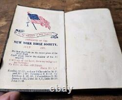 1861 Civil War Issued New Testament American Bible Society Pocket New York KJV