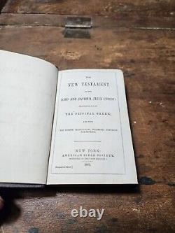 1861 Civil War Issued New Testament American Bible Society Pocket New York KJV