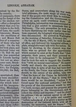1862-65 The Annual Cyclopaedia, Illust, CIVIL WAR Lincoln Booth Douglass Grant