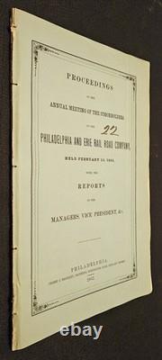 1862 Philadelphia & Erie Rail Road Co Annual Meeting Proceedings Report