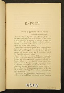 1862 Philadelphia & Erie Rail Road Co Annual Meeting Proceedings Report