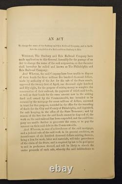 1862 Philadelphia & Erie Rail Road Co Annual Meeting Proceedings Report