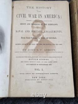 1863/1866 The History of the Civil War in America by John SC Abbott 2 Volume Set
