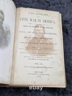 1863/1866 The History of the Civil War in America by John SC Abbott 2 Volume Set