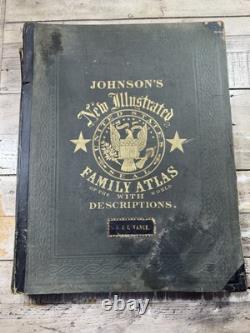 1863 Antique Civil War Atlas Johnson's New Illustrated Family Atlas