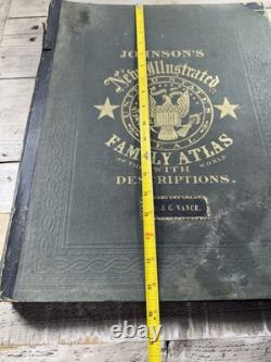 1863 Antique Civil War Atlas Johnson's New Illustrated Family Atlas