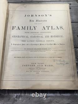 1863 Antique Civil War Atlas Johnson's New Illustrated Family Atlas