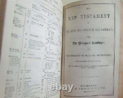 1863 BIBLE antique in ENGLISH CIVIL WAR ERA AMERICANA with PALESTINE MAP