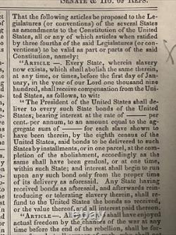 1863 Congressional Globe Emancipation Proclamation Civil War