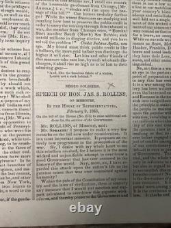 1863 Congressional Globe Emancipation Proclamation Civil War