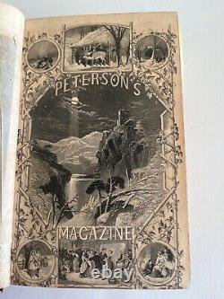 1863 PETERSON'S MAGAZINE Civil War Fashion, Color plates, illustrated antique