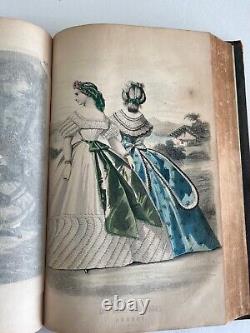 1863 PETERSON'S MAGAZINE Civil War Fashion, Color plates, illustrated antique