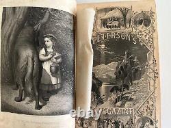 1863 PETERSON'S MAGAZINE Civil War Fashion, Color plates, illustrated antique
