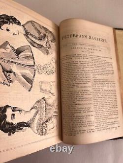 1863 PETERSON'S MAGAZINE Civil War Fashion, Color plates, illustrated antique