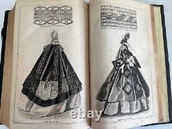 1863 PETERSON'S MAGAZINE Civil War Fashion, Color plates, illustrated antique