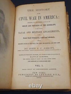 1863 Vol 1 The History of the Civil War in America John Abbott Ledyard Bill Pub
