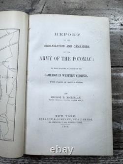 1864 Antique Civil War Book General McClellan's Report and Campaigns