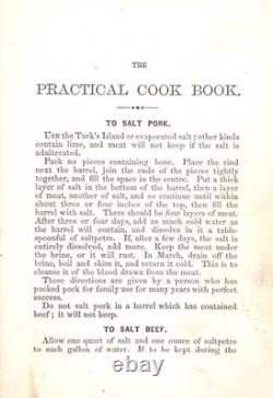1864 Antique Civil War Era Cookbook THE PRACTICAL COOK BOOK H. M. Robinson NY FE
