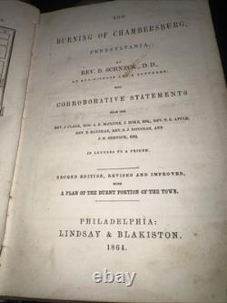 1864 CIVIL WAR Burning of Chambersburg, Pa. Hardback Book Second Ed. Ships FREE