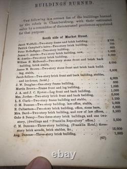 1864 CIVIL WAR Burning of Chambersburg, Pa. Hardback Book Second Ed. Ships FREE