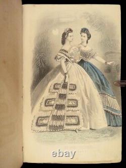 1864 Civil War FASHION Dresses Clothing Hairstyles Craft ART Peterson's Magazine