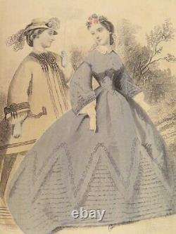 1864 Civil War FASHION Dresses Clothing Hairstyles Craft ART Peterson's Magazine