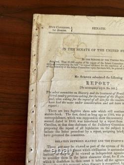 1864 Civil War SENATE REPORT Repeal of FUGITIVE SLAVE ACTS 2 Pcs Sumner & Clark