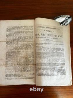 1864 Civil War SENATE REPORT Repeal of FUGITIVE SLAVE ACTS 2 Pcs Sumner & Clark