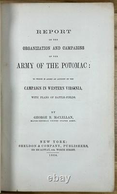 1864 George McClellan Report of Campaigns of Army of the Potomac Civil War Maps