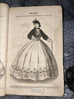 1864 Godey's Lady's Book #69 July-Dec w Hand Colored Fashion Plates Civil Warw