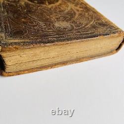 1864 LEATHER HOLY BIBLE American Bible Society Civil War Missing Pages