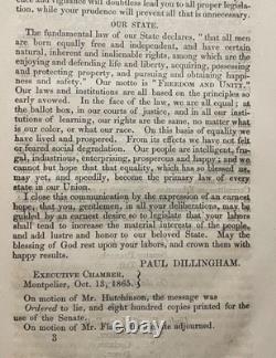 1865 Journal State Vermont CIVIL War Abraham Lincoln Gettysburg Slavery Troops