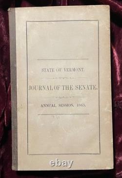 1865 Journal State Vermont CIVIL War Abraham Lincoln Gettysburg Slavery Troops