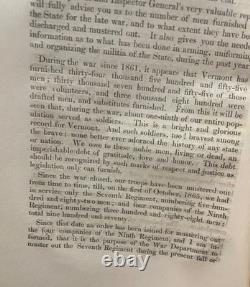 1865 Journal State Vermont CIVIL War Abraham Lincoln Gettysburg Slavery Troops