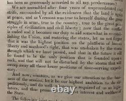 1865 Journal State Vermont CIVIL War Abraham Lincoln Gettysburg Slavery Troops