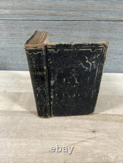 1865 NEW TESTAMENT antique CIVIL WAR ERA old AMERICAN BIBLE SOCIETY leather