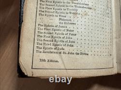 1865 NEW TESTAMENT antique CIVIL WAR ERA old AMERICAN BIBLE SOCIETY leather