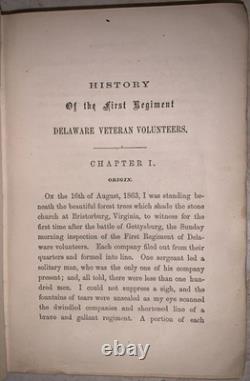 1866, 1st, CIVIL WAR, HISTORY OF THE FIRST REGIMENT DELAWARE VETERAN VOLUNTEERS